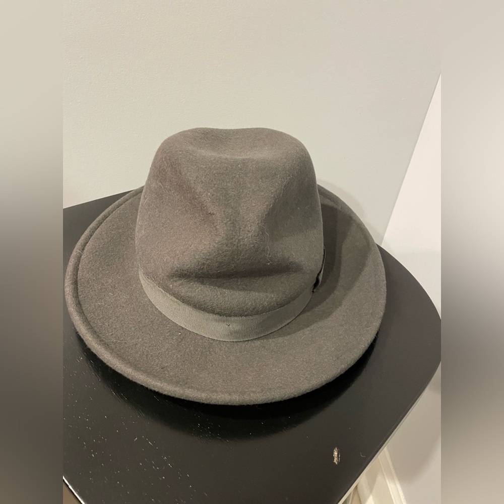Stylish Gray Wool Fedora Hat ladies medium